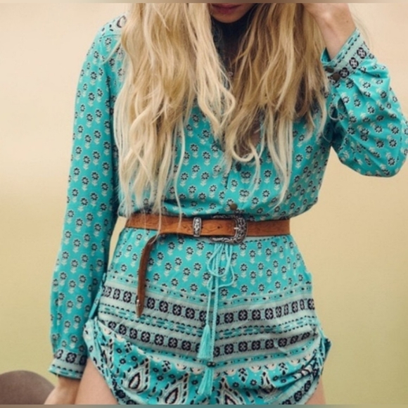 Spell Gypsiana turquoise romper - Picture 1 of 7